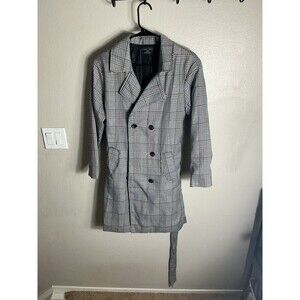 Love Tree Lightweight Knit Checked Longer Length Blazer Womens Size Small